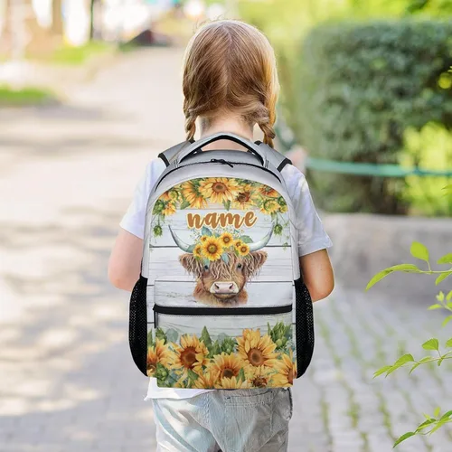 Vista 2 de PAKKITOP Highland Cow - Mochila para adolescentes y mujeres, mochila escolar de 16 pulgadas, mochila escolar de gran capacidad para estudiantes