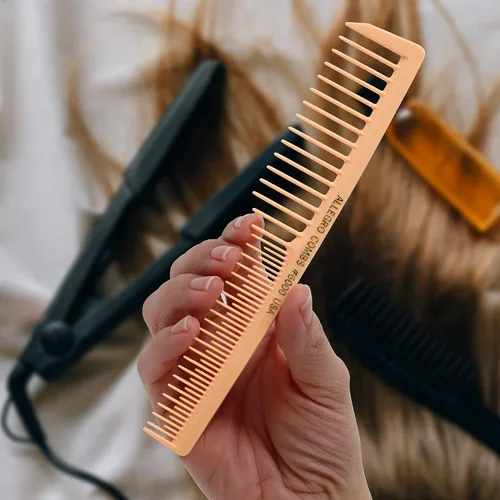 Vista 6 de Allegro Combs 6000 peines de pelo con dientes anchos y ventilados, para peluquero y estilista, pelo rizado, mezcla fresca, 12