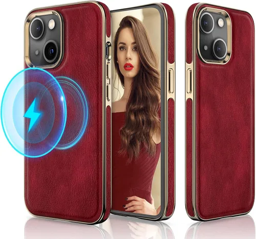 Vista 8 de LOHASIC Funda magnética diseñada para iPhone 14 Pro, cuero clásico [compatible con Mag-Safe] con forro de microfibra, fundas protectoras de cuerpo