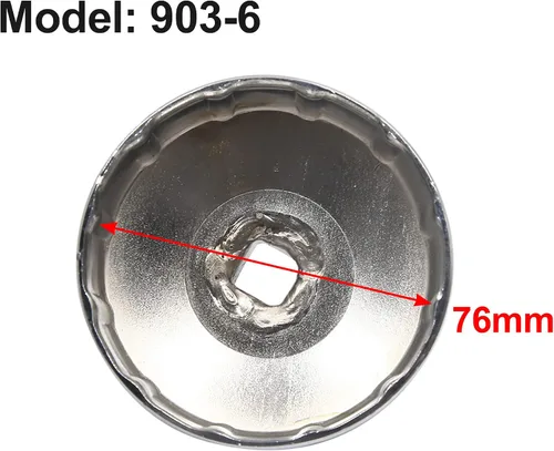 Vista 2 de uxcell Acero 3.031 in 12 Flautas Filtro de aceite de coche Llave Llave Socket Vivienda Removedor Herramienta