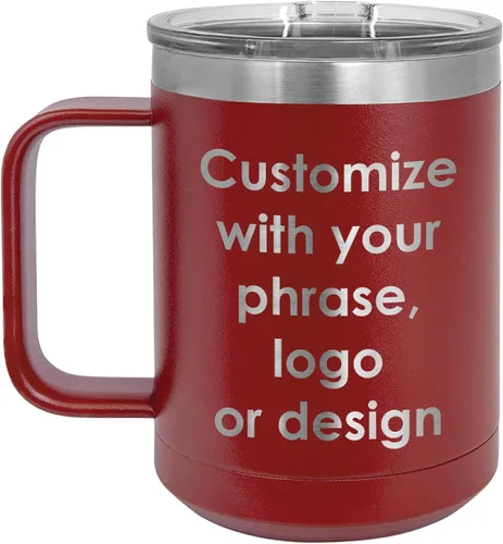 Vista 12 de Personalizado Negro 15 oz taza de café w/tapa deslizante superior Añadir su texto personalizado con nombres, frase, diseño o logotipo