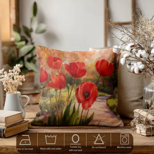 Vista 98 de Batmerry Autumn Pumpkin Templeton Throw Pillow Covers, Green Leaves Paths Forests Decorative Pillow Covers Digital Printing Blended for Couch Sofa