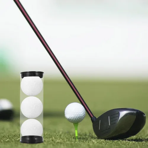 Vista 4 de CLISPEED Tubo de almacenamiento de pelotas de golf, paquete de 2 soportes de plástico transparente para pelotas de golf con tapas, vitrina
