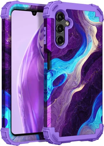 Vista 19 de Hocase Funda para Galaxy A37 5G, protección resistente a prueba de golpes, parachoques de goma de silicona suave+funda protectora híbrida