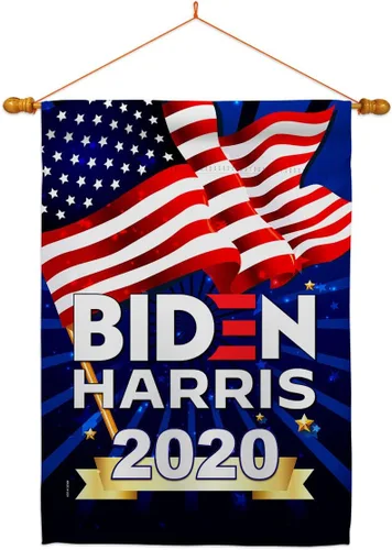 Vista 26 de Biden Harris Flag Vote President 2020 - Juego de banderas para casa de jardín, demócrata patriótico, republicano, fiesta de té, bandera