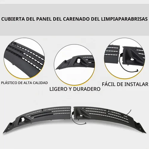 Vista 4 de Panel de cubierta para limpiaparabrisas compatible con Ford F150 2004-2008, rejilla de ventilación del limpiaparabrisa exterior, frontal, izquierdo
