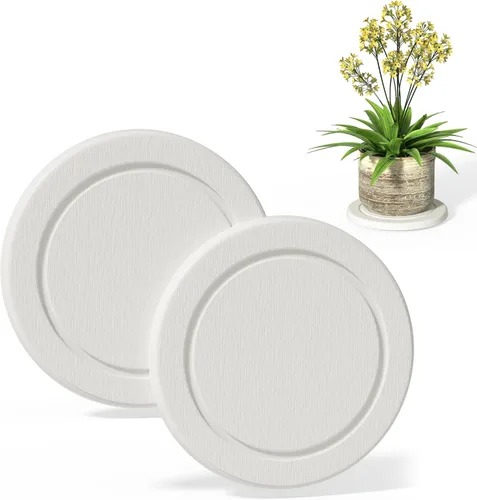 Vista 12 de Platillo para plantas, platillos para macetas, bandejas para macetas de tierra de diatomeas de secado instantáneo, bandejas redondas para goteo