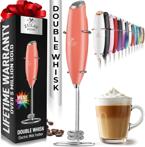 Vista 392 de Zulay Milk Boss Espumador de leche potente manual, hace espuma para latte, batidor para mezclar bebidas, café, miniespumador para capuchino, frappé