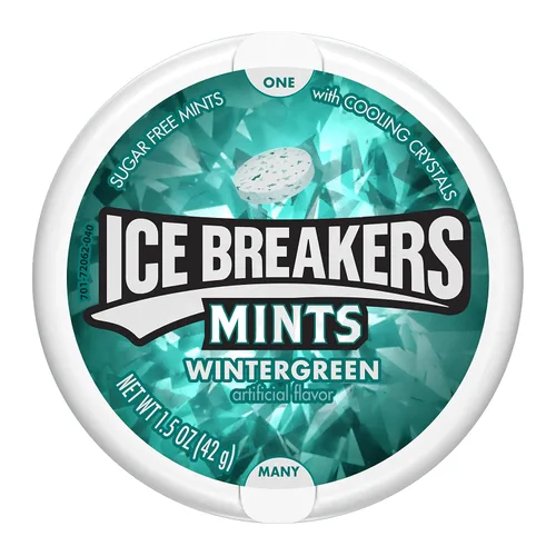 Vista 5 de ICE BREAKERS Duo Fruit Plus - Latas de mentas frescas sin azúcar de frambuesa (8 unidades) y Ice Breakers Wintergreen - Latas de mentas sin azúcar