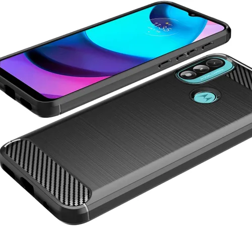 Vista 4 de Osophter Funda para Moto E20 con 2 unids Protector de pantalla de absorción de golpes Flexible TPU Caucho Protector de teléfono celular