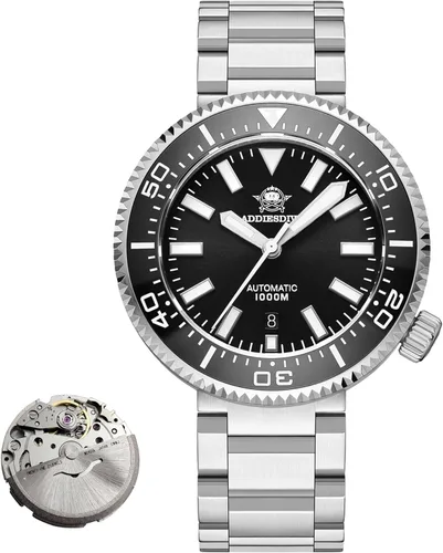 Vista 9 de ADDIESDIVE Diver 1000 M NH35 Reloj de buceo automático para hombre con 2545 azul acero/8215
