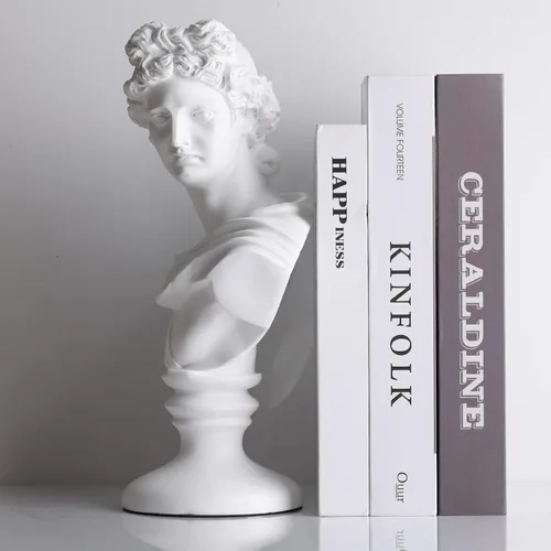Vista 5 de XMGZQ Estatua griega de David de 11.8 pulgadas, busto romano clásico para Apolo, escultura de mitología griega grande para decoración del hogar