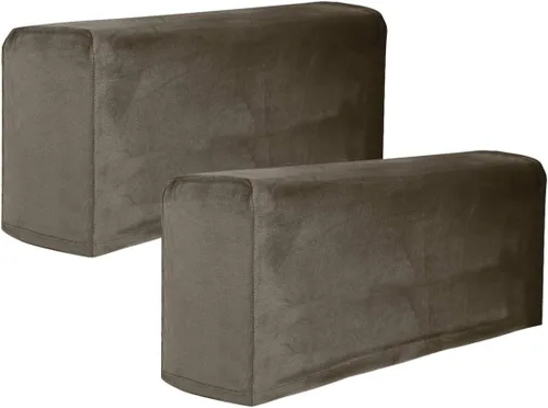 Vista 12 de BESPORTBLE 2 fundas de tela elástica para reposabrazos de sofá, fundas para reposabrazos de sillón, antimanchas, lavable, protector de muebles Beige