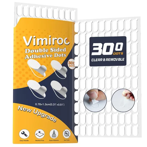 Vista 9 de 100 piezas de tachuelas adhesivas transparentes, puntos adhesivos