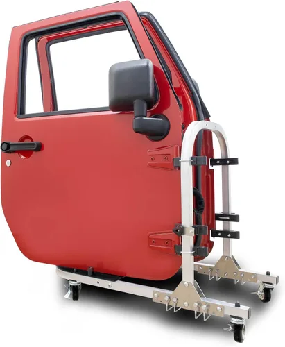Vista 4 de EZ4X4 - Carrito de almacenamiento con ruedas plateadas de 2 puertas para TJ JK JL patentado