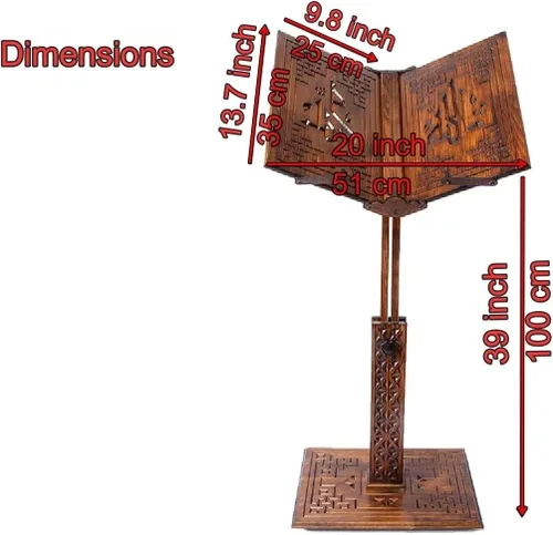 Vista 5 de Altura ajustable oración Corán titular soporte Ramadán regalo Rihal Rehal madera tallada regalo