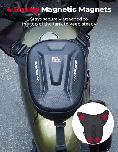 Vista 3 de KEMIMOTO Bolsa magnética para motocicleta, bolsa rígida de EVA para muslo y pierna caída, riñonera de motocicleta para hombres y mujeres, ideal