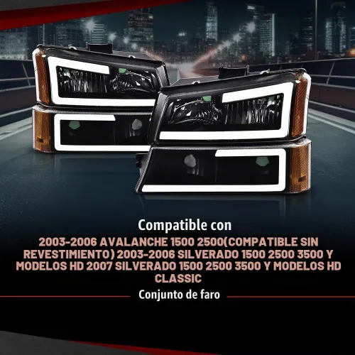 Vista 2 de CHEDA Conjunto de faros, lente transparente carcasa negra ámbar reflector