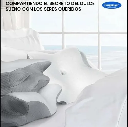 Vista 2 de Almohada cervical para el cuello para aliviar el dolor, almohada ergonómica para dormir de lado para apoyar el cuello, almohadas refrescantes