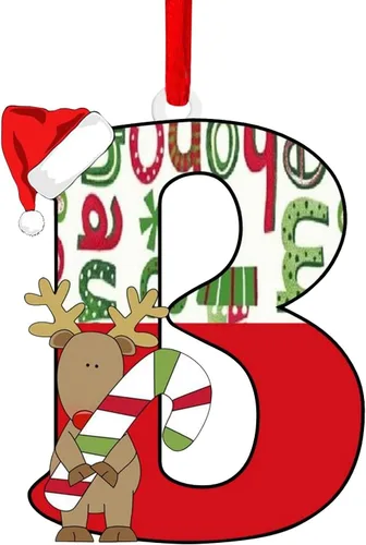 Vista 7 de Decoración colgante para árbol de Navidad de 26 letras, adornos para árbol de Navidad, adornos personalizados de 26 letras, decoración de Navidad