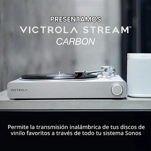 Vista 2 de Victrola Stream Carbon - Tocadiscos Wi-Fi, funciona con Sonos, color negro Carbono