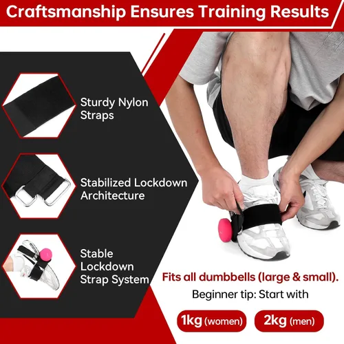 Vista 3 de Pesas de tobillo ajustables para hombres y mujeres, paquete de 2 unidades, correas de entrenamiento de tobillo para entrenamiento de gimnasio