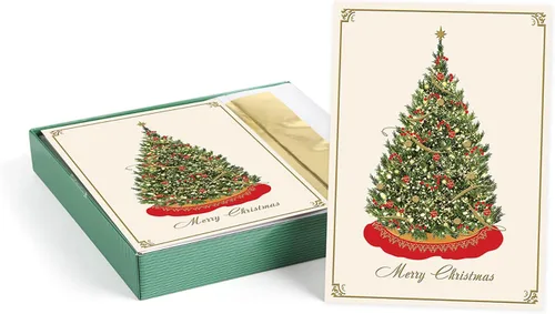 Vista 12 de Between The Branches Tarjetas Navideñas con Lámina Dorada / 16 Tarjetas de Navidad en Caja con Sobres Forrados de Lámina / 5 5/8" x 7 7/8" Tarjetas