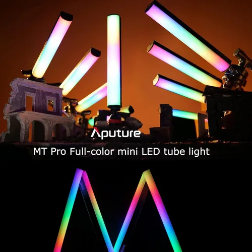 Vista 5 de Aputure MT Pro RGB Light Wand Stick 7.5W CCT de 2000K -10000K Salida Pixel-Mappable RGBWW Mini LED Tubo Luz Soporte Sidus Link Bluetooth App Control