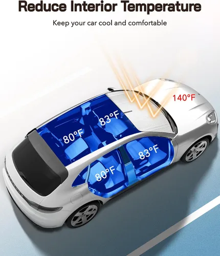 Vista 3 de Parasol de parabrisas Pigenius para Honda HRV 2016-2022. Cobertura completa del espejo retrovisor para una protección definitiva plateado