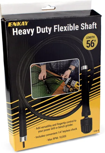 Vista 8 de ENKAY - Eje flexible resistente con portabrocas sin llave de 1/4 de pulgada, 56 pulgadas