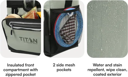 Vista 5 de Titan by Arctic Zone Deep Freeze Cooler - Zipperless Hardbody Cooler - Deep Freeze Insulation, HardBody Liner, and SmartShelf Seagrass