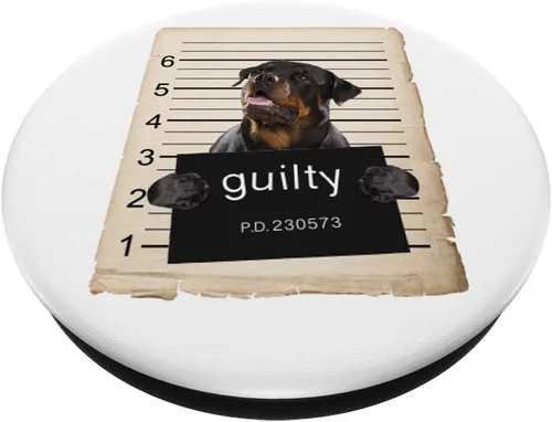 Vista 2 de Taza Rottweiler con diseño de perro muerto – PopSockets Grip y soporte para teléfonos y tabletas