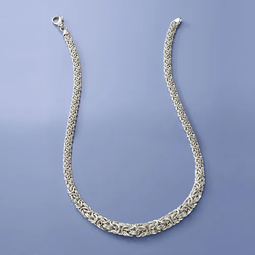 Vista 4 de Ross-Simons Sterling Silver Graduated Byzantine Necklace