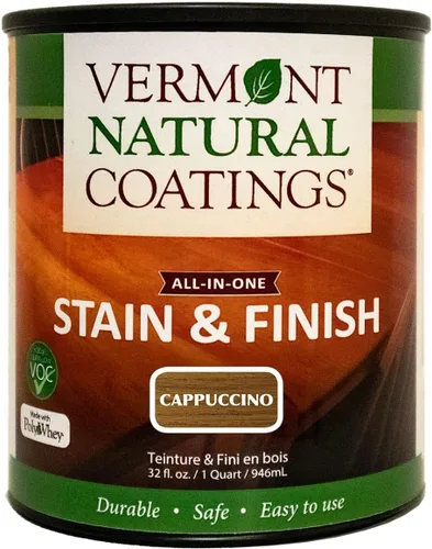 Vista 24 de Vermont Natural Coatings PolyWhey Stain & Finish - Champlain Blue - Cuarto de galón