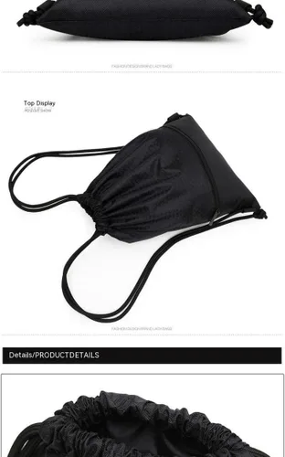 Vista 7 de Mochila con cordón para mujer 2023 nueva mochila simple casual para hombres y mujeres, bolsa de viaje deportiva, Azul Real, balconcito