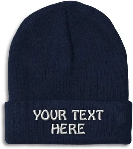 Vista 32 de Gorro de invierno para hombres y mujeres, gorro de acrílico con texto personalizado personalizado