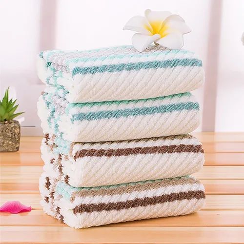 Vista 8 de Pidada Juego de 2 toallas de mano con patrón de rayas, 100% algodón, suave, absorbente, toalla decorativa para baño (marrón)