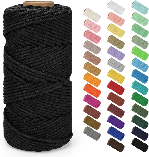 Vista 85 de Cuerda de macramé de 0.079 in x 220 yardas (656 pies), cuerda de algodón natural para colgar en la pared, ganchos de plantas, manualidades Verde