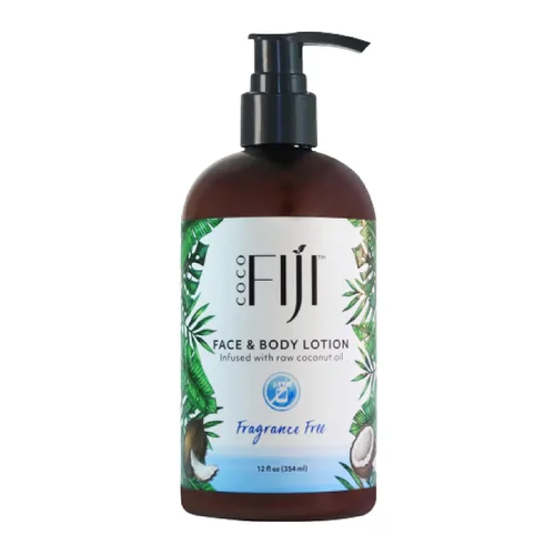 Vista 19 de Coco Fiji Loción facial y corporal infundida con aceite de coco, loción para piel seca, crema facial hidratante y loción de masaje para mujeres