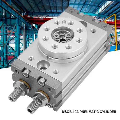 Vista 3 de Cilindro neumático MSQB-10A, cilindro neumático de rotación, aleación de aluminio 180 Deree C tipo cilindro aulic para la industria textil