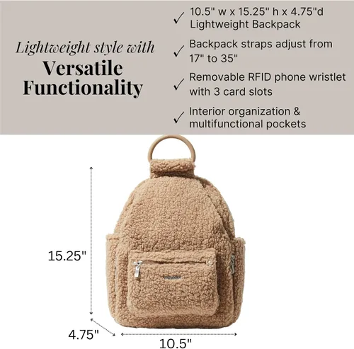 Vista 57 de Baggallini Mochila todo el día para mujer con pulsera de teléfono RFID, Negro, talla única