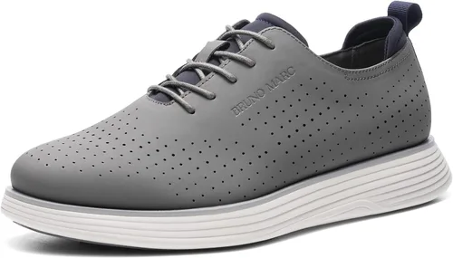 Vista 13 de Bruno Marc - Tenis de vestir MaxFlex de moda para hombre, zapatos casuales clásicos Oxfords Negro