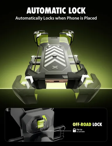 Vista 6 de Bracketron X-Lock - Soporte para teléfono de automóvil, para camión, salpicadero, parabrisas 4-point XGrip security, 360° flexible gooseneck arm