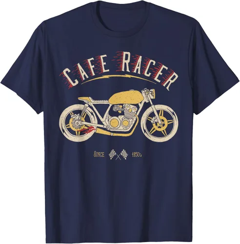 Vista 68 de Camiseta Cafe Racer - Old School - Camiseta de motocicleta vintage Negro