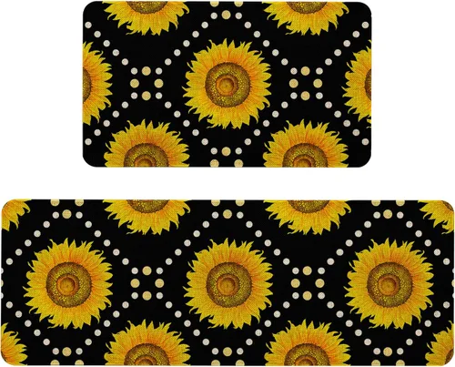 Vista 23 de Mloabuc® Tapete decorativo de flores, tapetes de cocina de arpillera de arpillera para mujer, accesorios de cocina para exteriores, 17 x 30 pulgadas