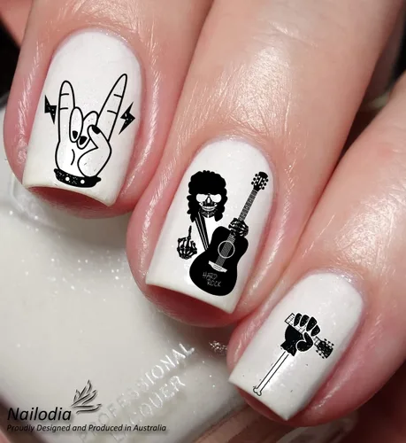 Vista 2 de Adhesivo decorativo para uñas Hard Rock Music