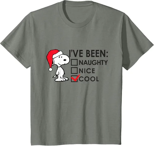 Vista 41 de Peanuts - Camiseta de Navidad fresca de Snoopy, Azul Blanco