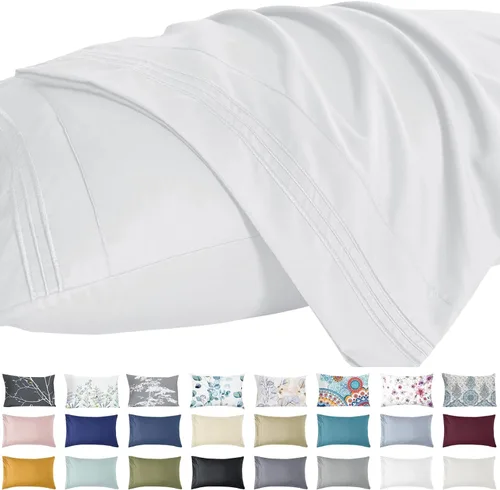 Vista 20 de YIYEA Juego de 2 fundas de almohada estándar de microfibra ultra suave de doble cepillado, fundas de almohada estándar, fundas de almohada florales