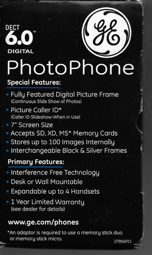 Vista 3 de GE 27956FE1 Dect 6.0 Teléfono fotográfico con foto CID