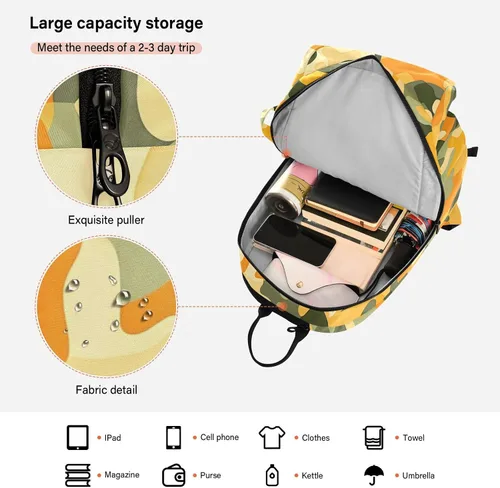 Vista 6 de Mujeres Hombres Mochila de Tenis Transpirable Camuflaje Amarillo Verde 2 Raquetas Raqueta Cubierta Bolsa Bolsa de Gimnasio para Hombres Mujeres